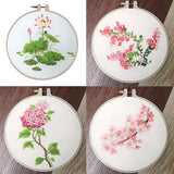 Max DIY Ribbon Flower Embroidery Starter Frame Set Cross Stitch Crape Myrtle