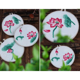 Max Modern Lotus Hand Embroidery Kit Embroidery Sampler for Beginners Lotus 2