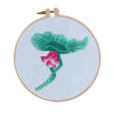 Max Modern Lotus Hand Embroidery Kit Embroidery Sampler for Beginners Lotus 2