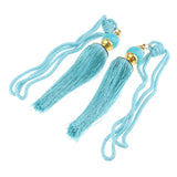 Max 1 Pair Tassel Curtain Tieback Holdback Curtain Buckle Belt Cord Blue