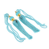 Max 1 Pair Tassel Curtain Tieback Holdback Curtain Buckle Belt Cord Blue