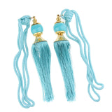 Max 1 Pair Tassel Curtain Tieback Holdback Curtain Buckle Belt Cord Blue