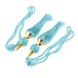 Max 1 Pair Tassel Curtain Tieback Holdback Curtain Buckle Belt Cord Blue