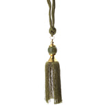 Max 1 Pair Hanging Ball Curtain Tassel Fringe DIY Curtain Accessories Deep Green