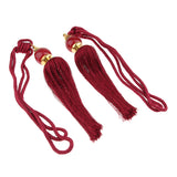 Max 1 Pair Hanging Ball Curtain Tassel Fringe DIY Curtain Accessories Deep Red