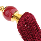 Max 1 Pair Hanging Ball Curtain Tassel Fringe DIY Curtain Accessories Deep Red