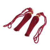 Max 1 Pair Hanging Ball Curtain Tassel Fringe DIY Curtain Accessories Deep Red