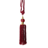 Max 1 Pair Hanging Ball Curtain Tassel Fringe DIY Curtain Accessories Deep Red