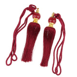 Max 1 Pair Hanging Ball Curtain Tassel Fringe DIY Curtain Accessories Deep Red