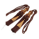 Max Curtain Tassels Tieback Rope Handmade Tie Tassel Ball Set of 2 Dark Brown