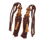 Max Curtain Tassels Tieback Rope Handmade Tie Tassel Ball Set of 2 Dark Brown