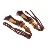 Max Curtain Tassels Tieback Rope Handmade Tie Tassel Ball Set of 2 Dark Brown