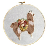 Maxbell Full Range of Embroidery Starter Kit with Pattern - Cute Alpaca CE003