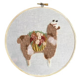 Maxbell Full Range of Embroidery Starter Kit with Pattern - Cute Alpaca CE003
