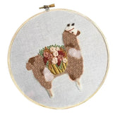 Maxbell Full Range of Embroidery Starter Kit with Pattern - Cute Alpaca CE003