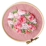 Max Cross Stitch Stamped Embroidery Kit with Embroidery Hoop - Flower CD003