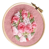 Max Cross Stitch Stamped Embroidery Kit with Embroidery Hoop - Flower CD003