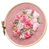 Max Cross Stitch Stamped Embroidery Kit with Embroidery Hoop - Flower CD003