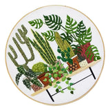 Max Stamped Embroidery Kit with Pattern Cross Stitch Crafts - Pot Plant EC001
