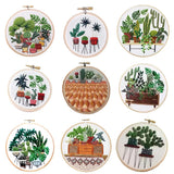 Max Stamped Embroidery Kit with Pattern Cross Stitch Crafts - Pot Plant EC001