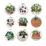 Max Stamped Embroidery Kit with Pattern Cross Stitch Crafts - Pot Plant EC001
