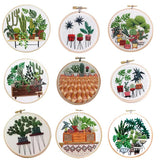 Max Stamped Embroidery Kit with Pattern Cross Stitch Crafts - Pot Plant EC001