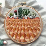 Max Stamped Embroidery Kit with Pattern Cross Stitch Crafts - Pot Plant EC005