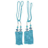 Max 2pcs Hanging Bead Curtain Tieback Tassels for Curtain Supplies Peacock Blue