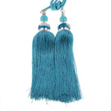 Max 2pcs Hanging Bead Curtain Tieback Tassels for Curtain Supplies Peacock Blue