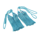 Max 2pcs Hanging Bead Curtain Tieback Tassels for Curtain Supplies Peacock Blue