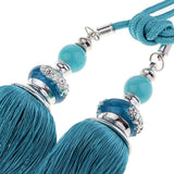 Max 2pcs Hanging Bead Curtain Tieback Tassels for Curtain Supplies Peacock Blue