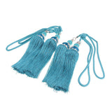Max 2pcs Hanging Bead Curtain Tieback Tassels for Curtain Supplies Peacock Blue