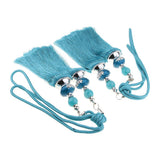 Max 2pcs Hanging Bead Curtain Tieback Tassels for Curtain Supplies Peacock Blue