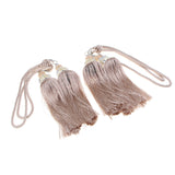 Max 2pcs Hanging Bead Curtain Tieback Tassels for Curtain Supplies Beige