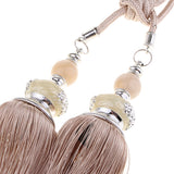 Max 2pcs Hanging Bead Curtain Tieback Tassels for Curtain Supplies Beige
