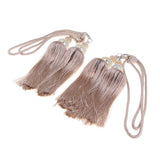 Max 2pcs Hanging Bead Curtain Tieback Tassels for Curtain Supplies Beige