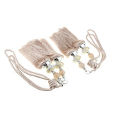 Max 2pcs Hanging Bead Curtain Tieback Tassels for Curtain Supplies Beige