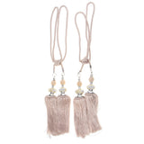 Max 2pcs Hanging Bead Curtain Tieback Tassels for Curtain Supplies Beige