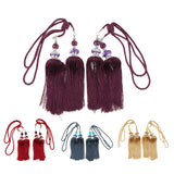 Max 2pcs Hanging Bead Curtain Tieback Tassels for Curtain Supplies Deep Blue