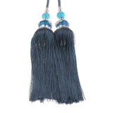 Max 2pcs Hanging Bead Curtain Tieback Tassels for Curtain Supplies Deep Blue