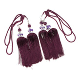 Max 2pcs Hanging Bead Curtain Tieback Tassels for Curtain Supplies Purple
