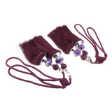 Max 2pcs Hanging Bead Curtain Tieback Tassels for Curtain Supplies Purple