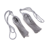 Max 1 Pair Crystal Bead Curtain Tieback Tassels for Sewing Supplies Silver Gray