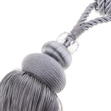 Max 1 Pair Crystal Bead Curtain Tieback Tassels for Sewing Supplies Silver Gray
