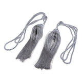 Max 1 Pair Crystal Bead Curtain Tieback Tassels for Sewing Supplies Silver Gray