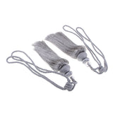 Max 1 Pair Crystal Bead Curtain Tieback Tassels for Sewing Supplies Silver Gray