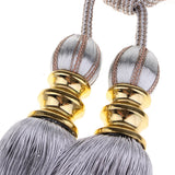 Max 2 Pieces Curtain Tieback Tassels Hanging Ball Accessories Decorative Window  Silver Gray