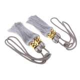Max 2 Pieces Curtain Tieback Tassels Hanging Ball Accessories Decorative Window  Silver Gray