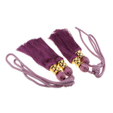 Max 2 Pieces Curtain Tieback Tassels Hanging Ball Accessories Decorative Window  Purple