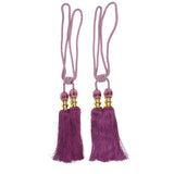 Max 2 Pieces Curtain Tieback Tassels Hanging Ball Accessories Decorative Window  Purple